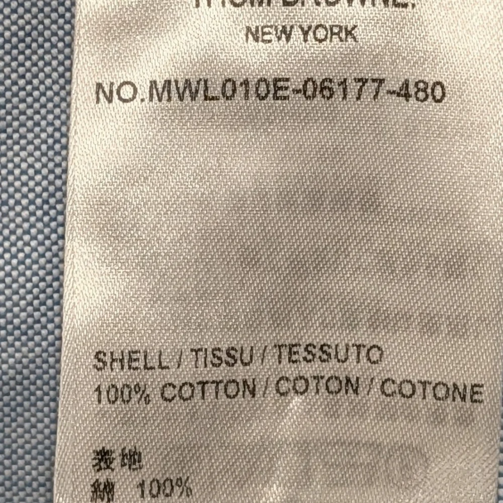 $490 Mens THOM BROWNE Classic Dress Shirt Light Blue 2 - Medium - Picture 7 of 8